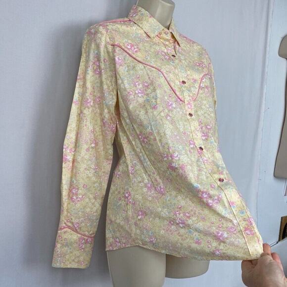 Floral Button Down Shirt - Yellow and Pink - Picture 4 of 15